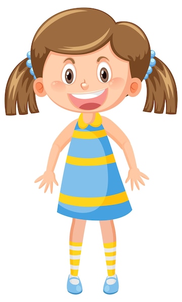 Premium Vector | Happy girl cartoon character