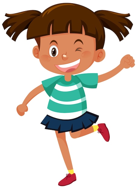 Vector happy girl cartoon character