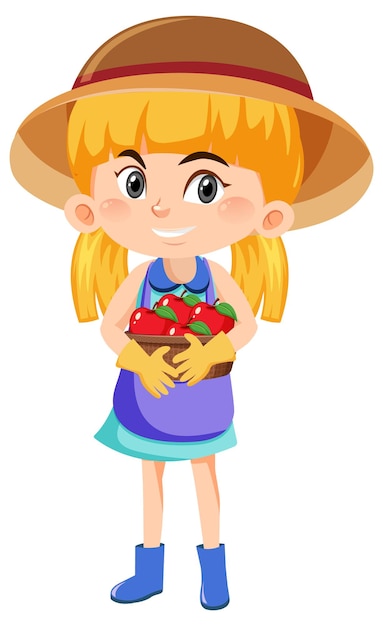 Vector happy girl with pigtails hair cartoon