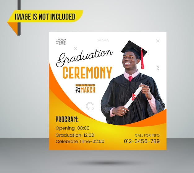 Vector happy graduation ceremony social media post design