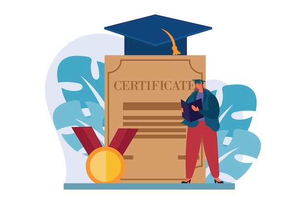 Happy Graduation Flat Illustration Design