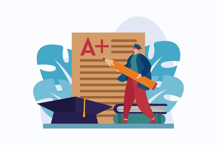 Vector happy graduation flat illustration design