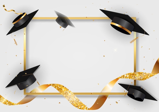 Vector happy graduation greeting background vector illustrationxd