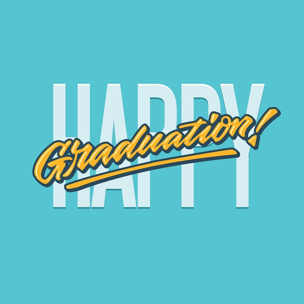 Happy graduation lettering typography