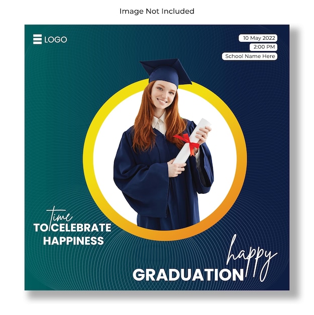 Vector happy graduation social media post template premium banner vector