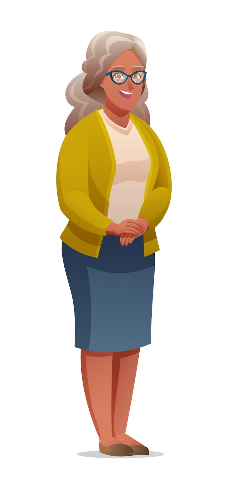 Vector happy grandmother character cartoon illustration