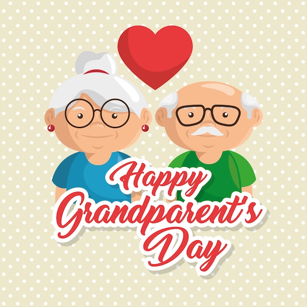 Vector happy grandparent day card