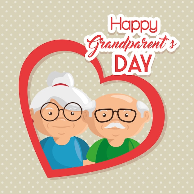 Vector happy grandparent day card