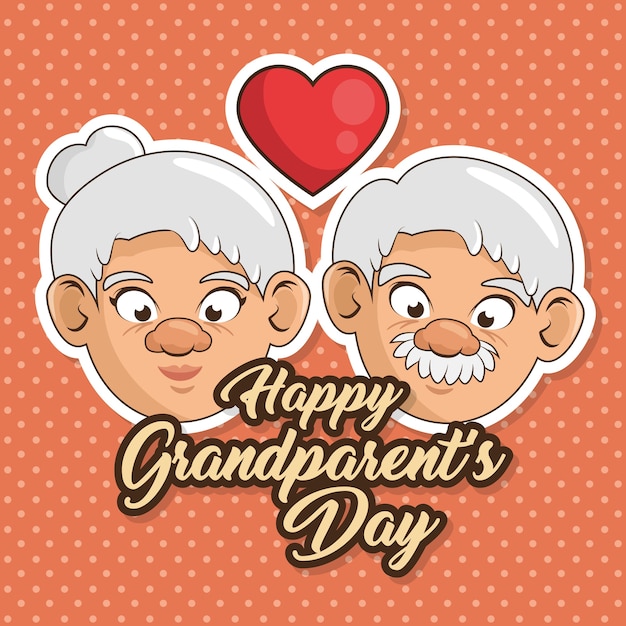 Vector happy grandparent day card