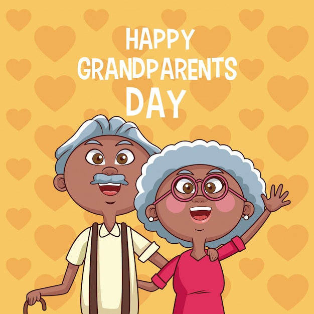 Vector happy grandparents day card