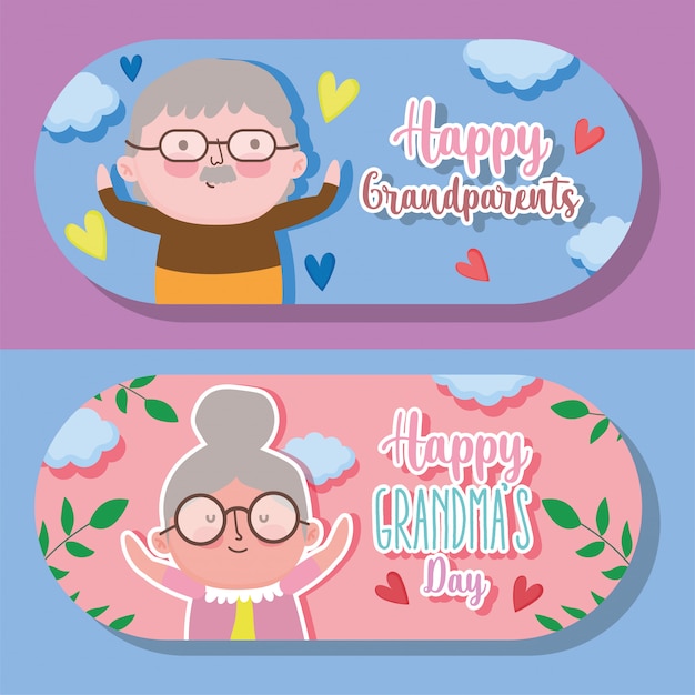 Happy grandparents day cartoon