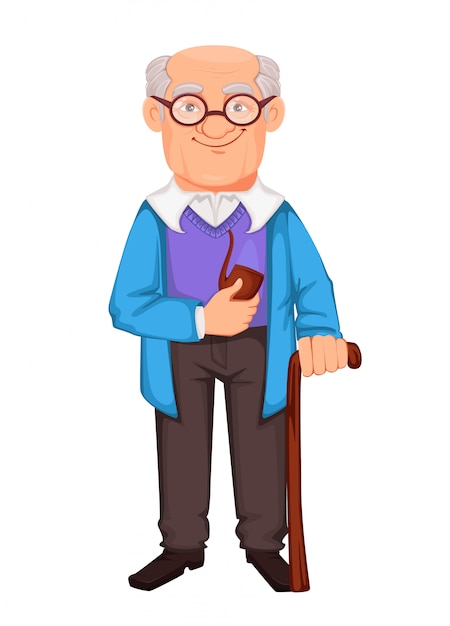 Vector happy grandparents day. cheerful grandfather