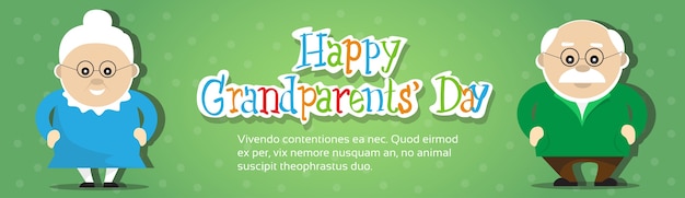 Happy grandparents day greeting card banner