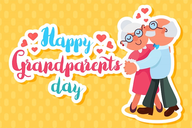 Vector happy grandparents day greeting