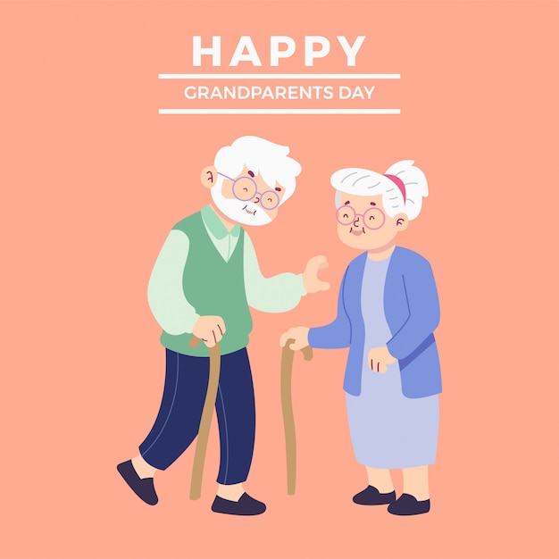 Happy Grandparents day  Illustration