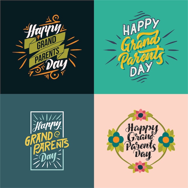 Happy grandparents day typography lettering