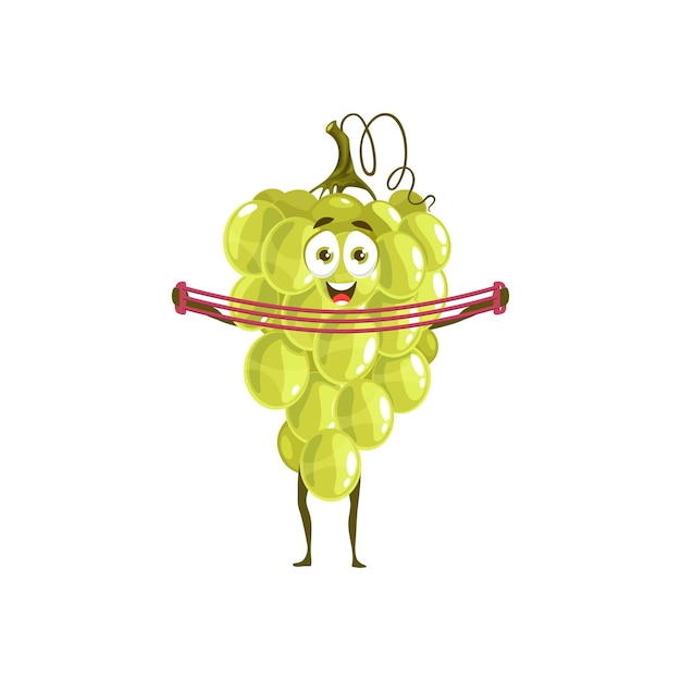 Happy grape mascot training with expander