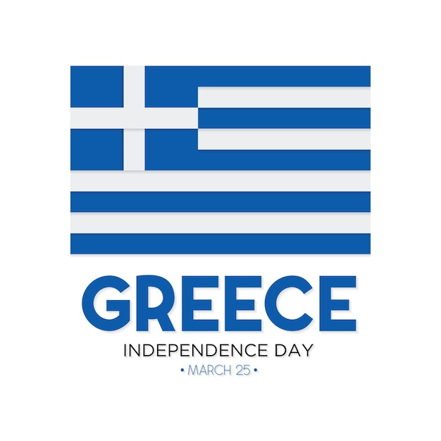 Vettore felice celebrazione della giornata dell'indipendenza greca ogni anno il 25 marzo giornata nazionale della repubblica della grecia agitando bandiere illustrazione vettoriale per cartellone di congratulazioni con sfondo.
