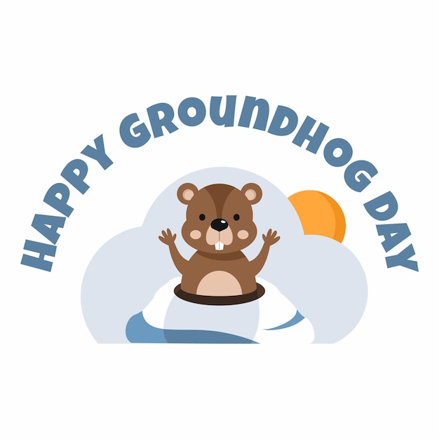 Vector happy groundhog day banner for the holiday february 2