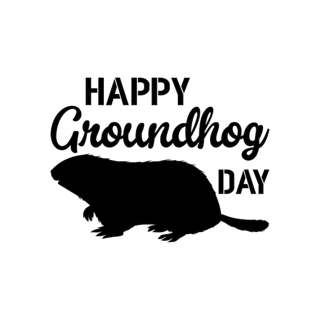 Happy groundhog day flat design