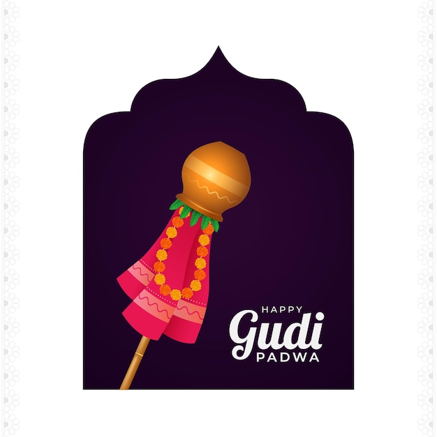 Vector happy gudi padwa indian new year celebration traditional design