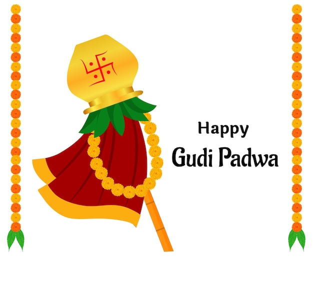 Happy Gudi Padwa Maharashtra New Year Festival Vector Illustration