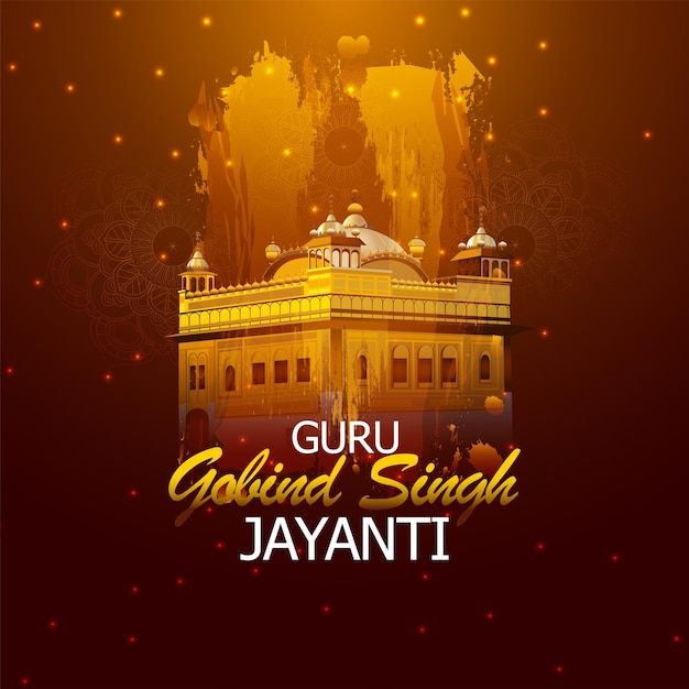 Vector happy guru gobind singh jayanti celebration card