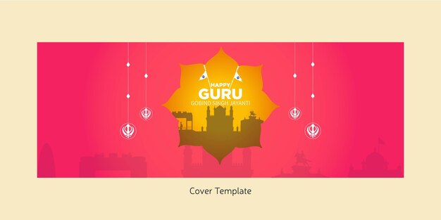 Happy guru gobind singh jayanti cover page template