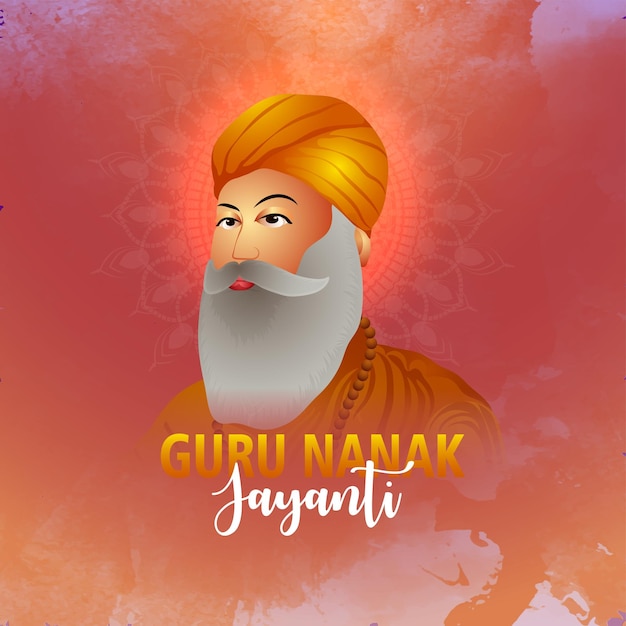 Happy guru nanak jayanti celebration greeting card