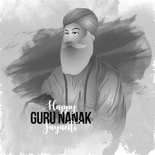 Felice guru nanak jayanti vettore creativo