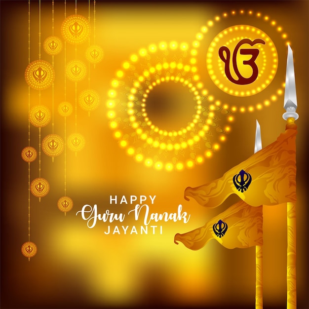 Happy guru nanak jayanti sikh festival background