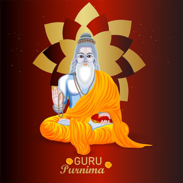 Vector happy guru purnima celebration background