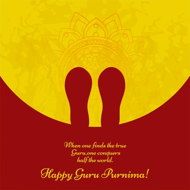 Happy guru Purnima greeting card design with beautiful wishes