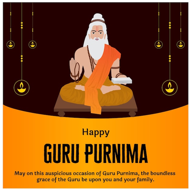 Happy Guru Purnima Religieuze Feestdagen Festivalviering in India