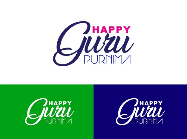 Vector happy guru purnima typography design concept