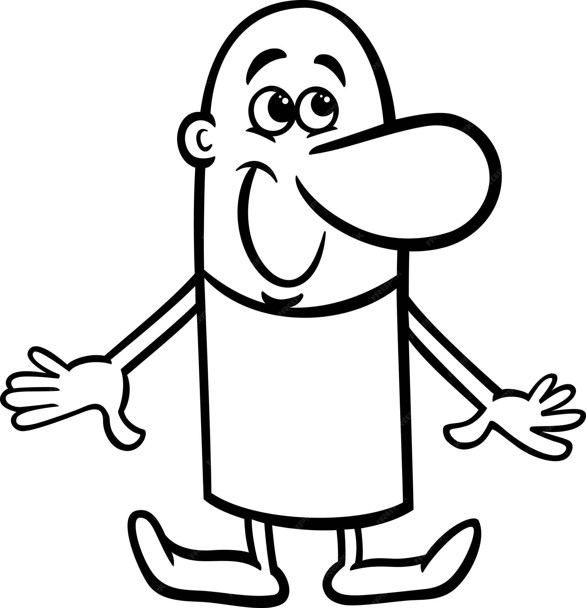 Premium Vector | Happy guy cartoon coloring page Premium Vector | Happy guy cartoon coloring page