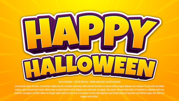 Happy halloween 3d editable text effect