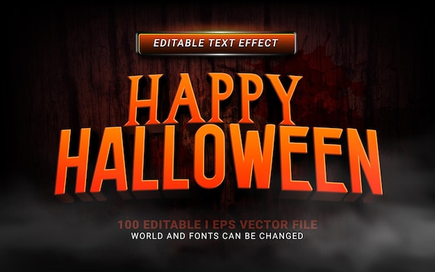 Happy halloween 3d text effect background