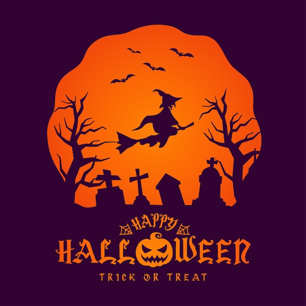 Vector happy halloween achtergrond behang heksen vector illustratie