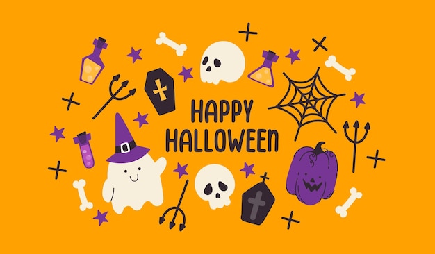 happy halloween achtergrond halloween elementen
