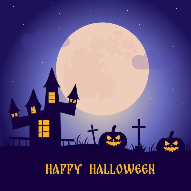 Happy Halloween achtergrond pompoen poster Vector illustratie