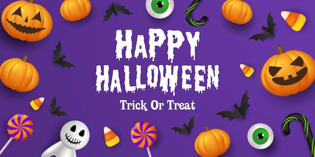 Happy halloween background design Happy halloween banner or party invitation