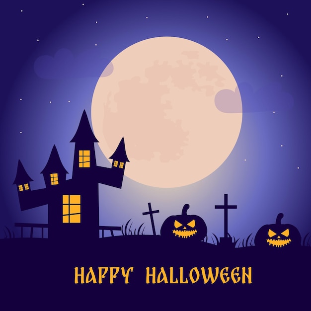 Happy Halloween background pumpkin poster Vector illustration