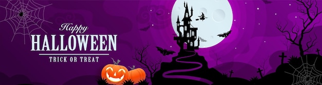 Happy halloween background template with pumpkin.