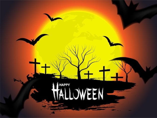 Vector happy halloween background.