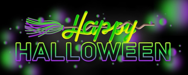 Vector happy halloween baner