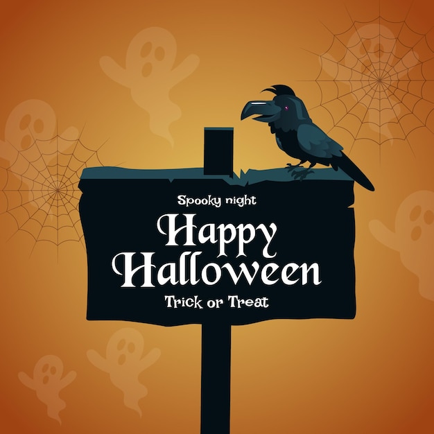 Happy halloween banner design template