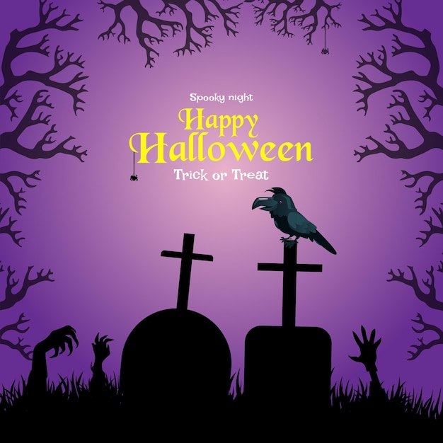 Happy Halloween banner design template