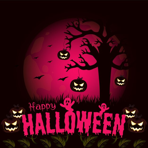 Happy Halloween banner design template