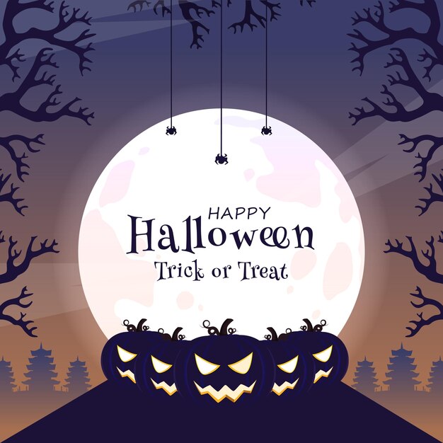 Happy halloween banner design template